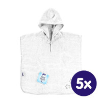 Organic cotton terry Poncho XKKO Organic - White Stars 5x1ps (Wholesale pack.)