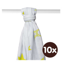 Bamboo muslin towel XKKO BMB 90x100 - Lemon Stars 10x1pcs (Wholesale packaging)