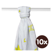 Bamboo muslin towel XKKO BMB 90x100 - Lemon Stars 10x1pcs (Wholesale packaging)