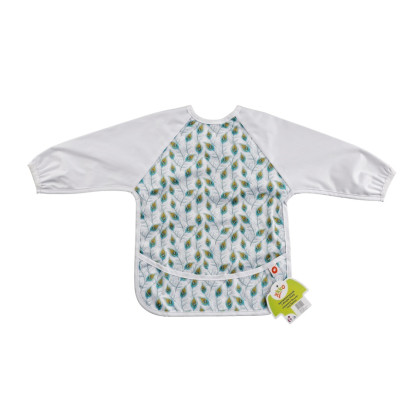 XKKO long-sleeve bib - Peacock Feathers