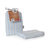 Bamboo swaddle XKKO BMB 120x120 - Baby Blue Chevron 5x1ps (Wholesale packaging)