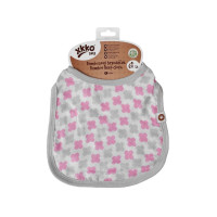 Bamboo Burp Cloth XKKO BMB - Baby Pink Cross 3x1ps (Wholesale packaging)