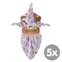Bamboo cuddly toy XKKO BMB - Little Stars Lilac 5x1ps (Wholesale packaging)