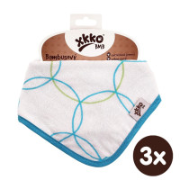 Bamboo bandana XKKO BMB - Cyan Circles 3x1ps Wholesale packing