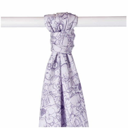 Bamboo muslin towel XKKO BMB 90x100 - Safari Lavender Aura