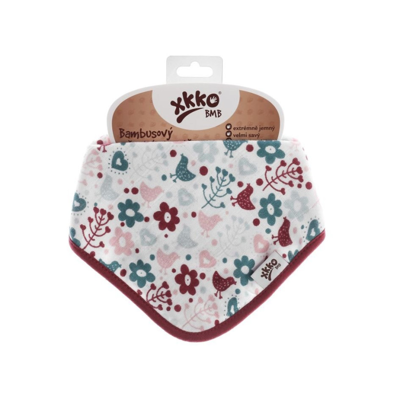 Bamboo bandana XKKO BMB - Flowers&Birds Girls