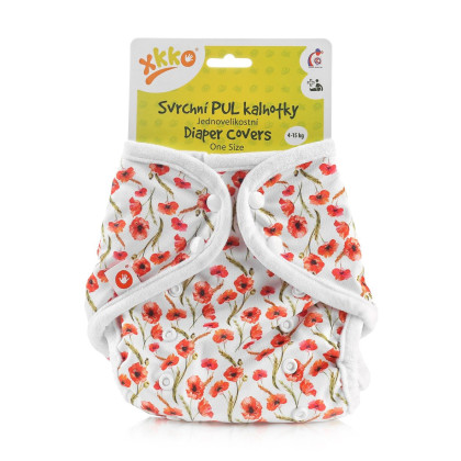 XKKO Diaper Cover One Size - Red Poppies