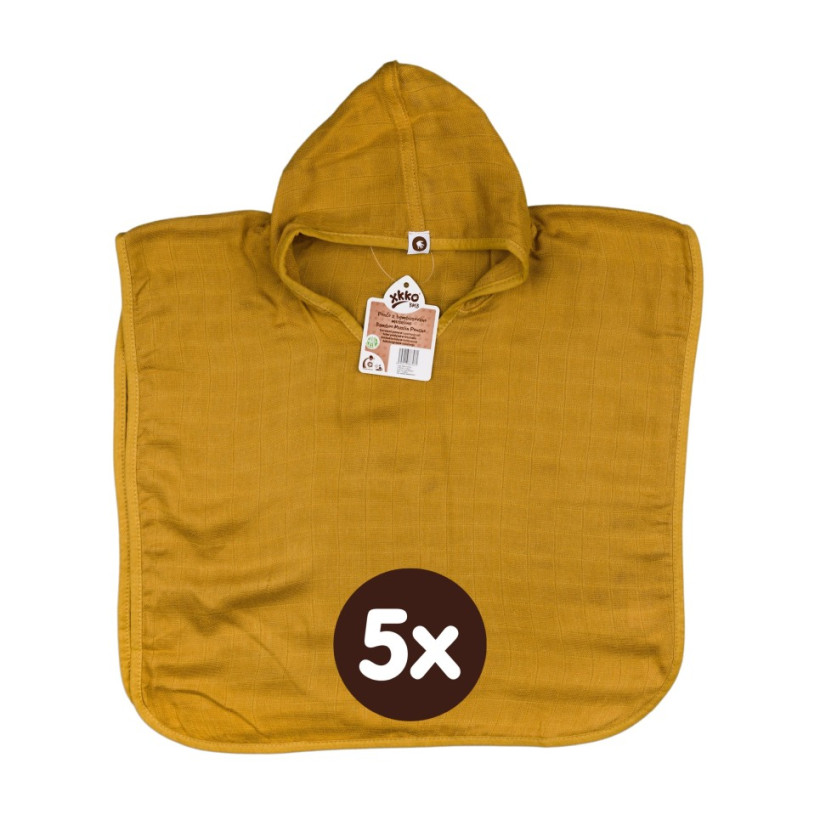 Bamboo Muslin Poncho XKKO BMB Colours - Honey Mustard Size 2 5x1ps (Wholesale pack.)