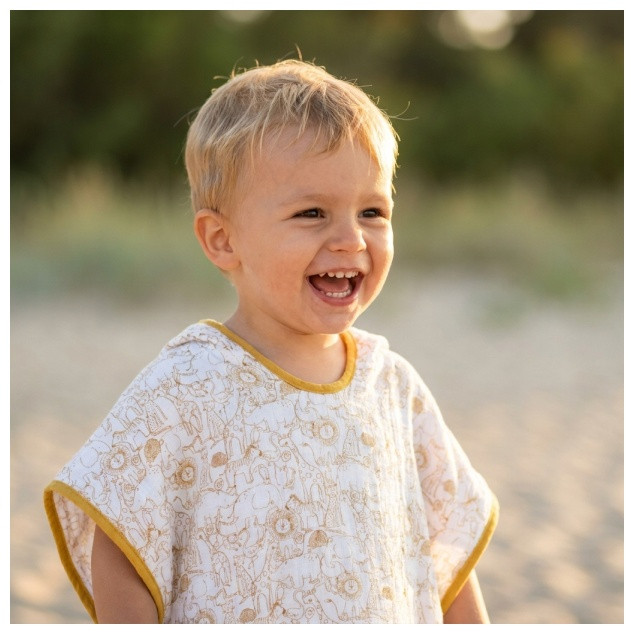 Bamboo Muslin Poncho XKKO BMB Safari - W/Honey Mustard