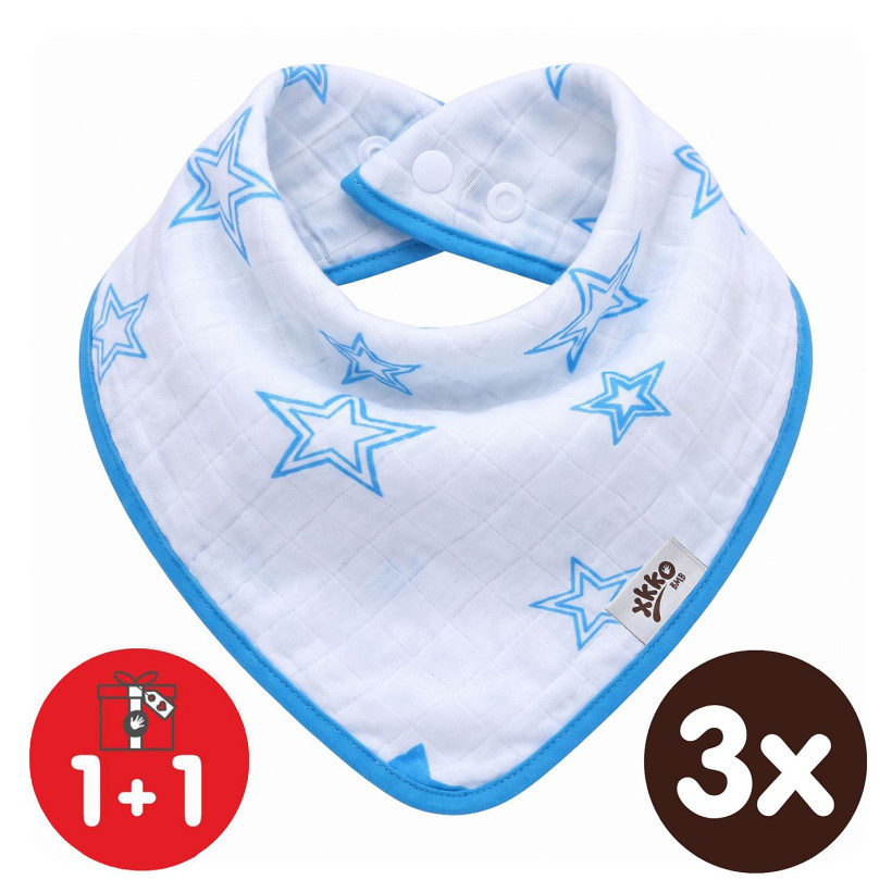 Bamboo bandana XKKO BMB - Cyan Stars 3x1ps Wholesale packing