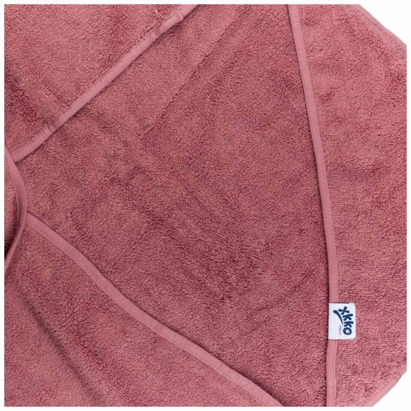 Hooded terry bath towel XKKO Organic 90x90 - Mesa Rose