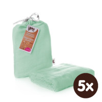 Bamboo swaddle XKKO BMB 120x120 - Mint 5x1ps (Wholesale packaging)