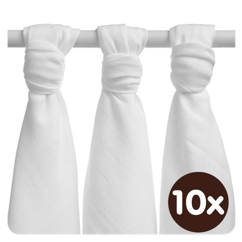 Bamboo muslins XKKO BMB 70x70 - White 10x3pcs (Wholesale packaging)