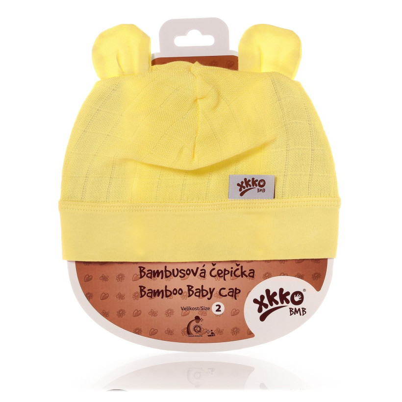 Bamboo Baby Hat XKKO BMB - Lemon 3x1ps (Wholesale packaging)