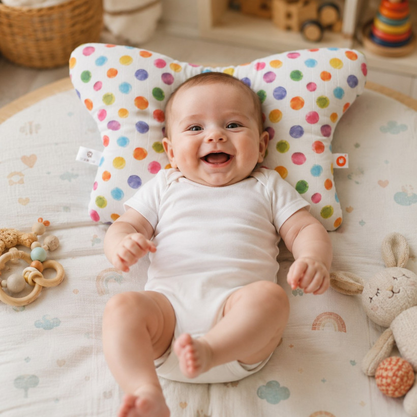 XKKO BMB Bamboo Muslin Pillow - Watercolour Polka Dots