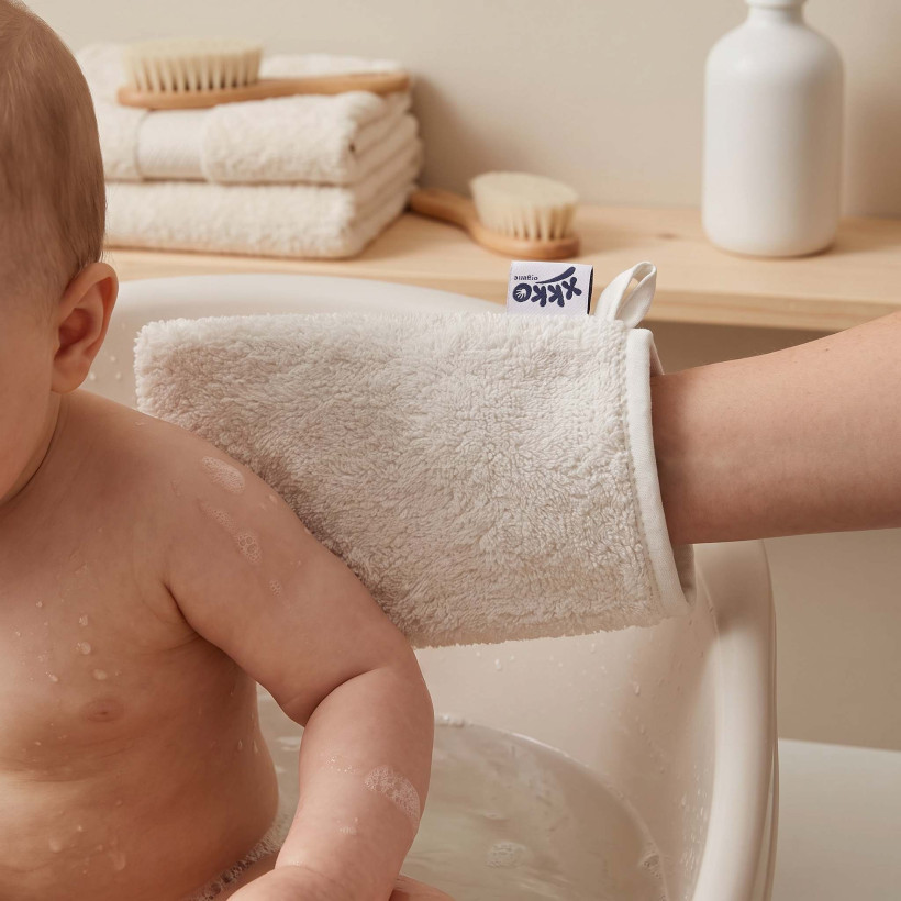 Organic cotton Terry Bath Glove XKKO Organic - White