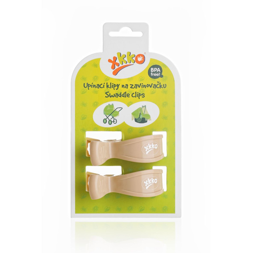 Pram Clips XKKO - Light Brown 21x2ps (Wholesale pack.)