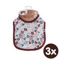 Bamboo Burp Cloth XKKO BMB - Flowers&Birds Girls (with PUL)  3x1ps (Wholesale packaging)