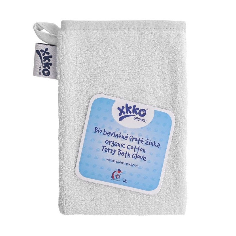 Organic cotton Terry Bath Glove XKKO Organic - White