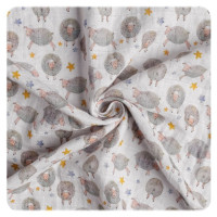 Hooded bamboo terry towel XKKO BMB 90x90 - Dreamy Sheeps