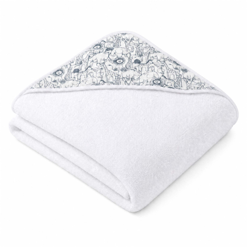 Hooded bamboo terry towel XKKO BMB 90x90 - Safari W/Mountain Spring