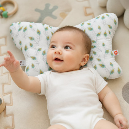 XKKO BMB Bamboo Muslin Pillow - Peacock Feathers