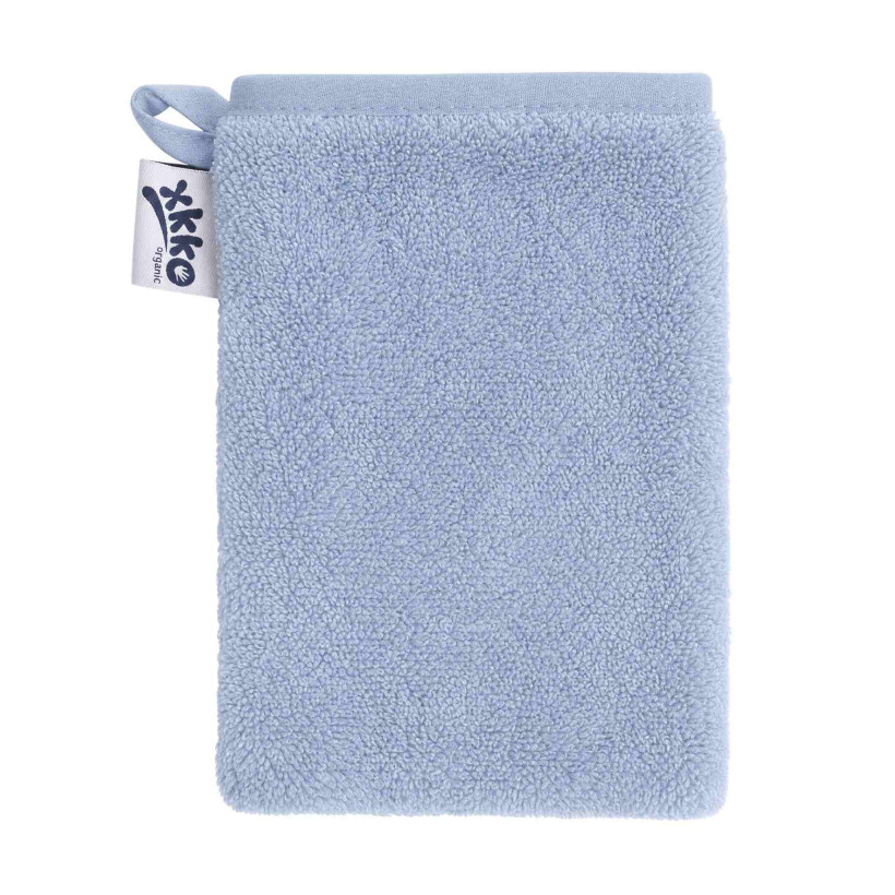 Organic cotton Terry Bath Glove XKKO Organic - Baby Blue