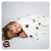 Bamboo blanket XKKO BMB 130x70 - Natural Brown Stars