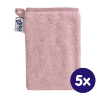 Organic cotton Terry Bath Glove XKKO Organic - Baby Pink 5x1ps (Wholesale pack.)