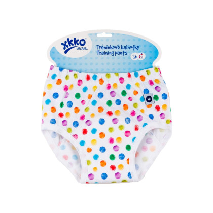 Organic Cotton Training pants XKKO Organic - Watercolor Polka Dots