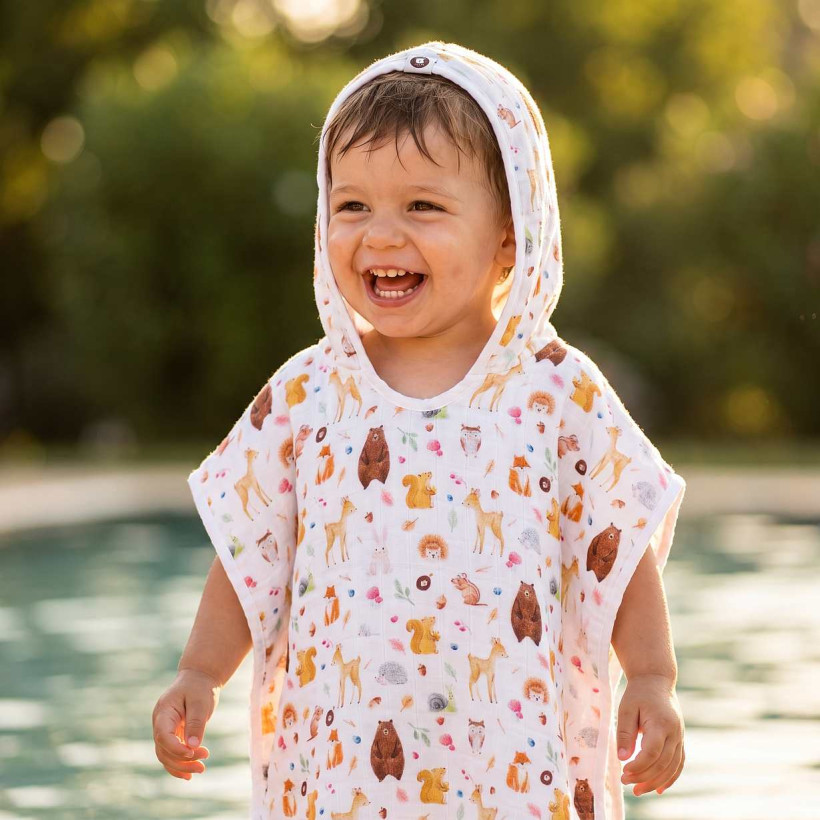 Bamboo Muslin Poncho XKKO BMB Digi - Wild Forest
