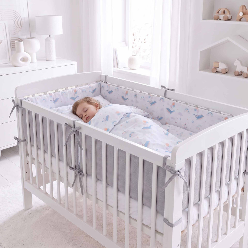 Crib Liner 360cm XKKO LUX - Sky Whale