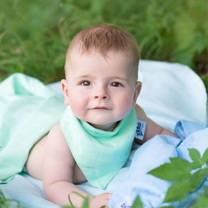 Organic Cotton Muslin Bandana XKKO Organic - Green