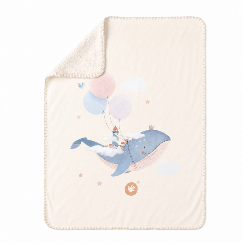 Spanish baby blanket XKKO LUX 75x100 - Sky Whale