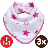Bamboo bandana XKKO BMB - Magenta Stars 3x1ps Wholesale packing