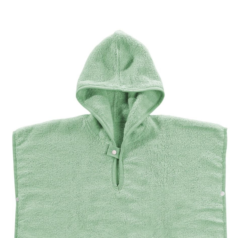 Organic cotton terry Poncho XKKO Organic - Mint Stars