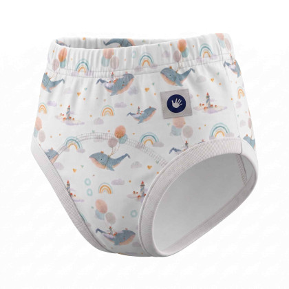 Organic Cotton Training pants XKKO Organic - Sky Whale