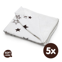 Bamboo blanket XKKO BMB 130x70 - Natural Brown Stars 5x1ps Wholesale packing
