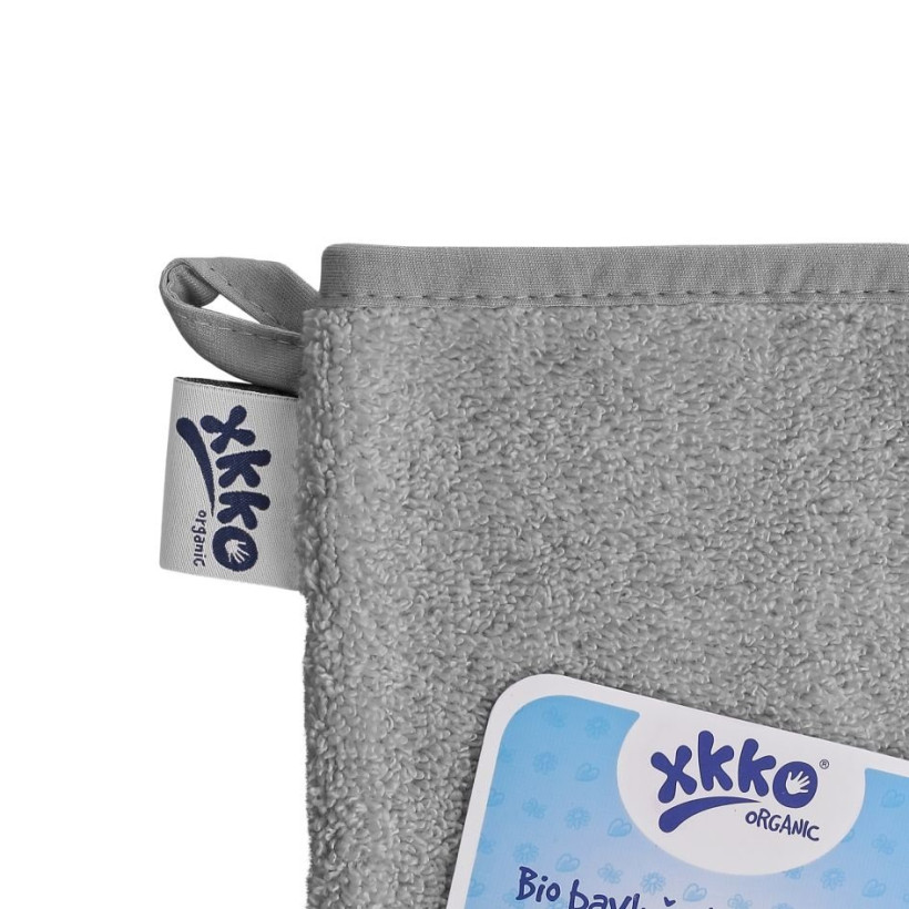 Organic cotton Terry Bath Glove XKKO Organic - Silver