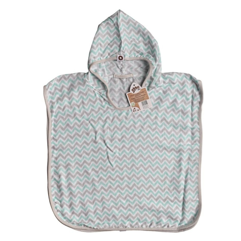 Bamboo Muslin Poncho XKKO BMB - Chevron Mint