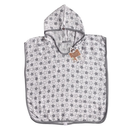 Bamboo Muslin Poncho XKKO BMB - Silver Little Stars