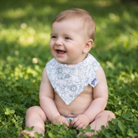 Organic Cotton Muslin Bandana XKKO Organic - Safari W/Mountain Spring