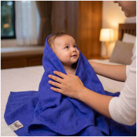 Bamboo muslin towel XKKO BMB 90x100 - Ocean Blue