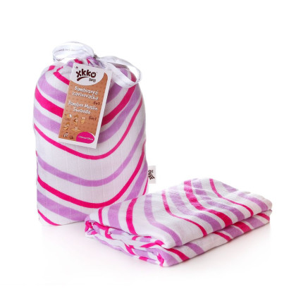Bamboo swaddle XKKO BMB 120x120 - Lilac Waves