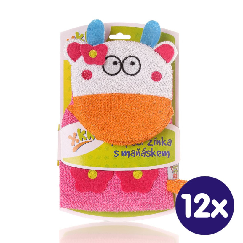 XKKO Cotton Bath Glove - Cow 12x1ps (Wholesale pack.)