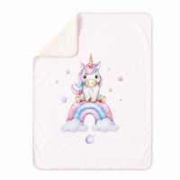 Spanish baby blanket XKKO LUX 75x100 - Rainbow Unicorn