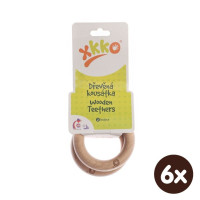 XKKO wooden teether - Rings 6x2ps (Wholesale pack.)