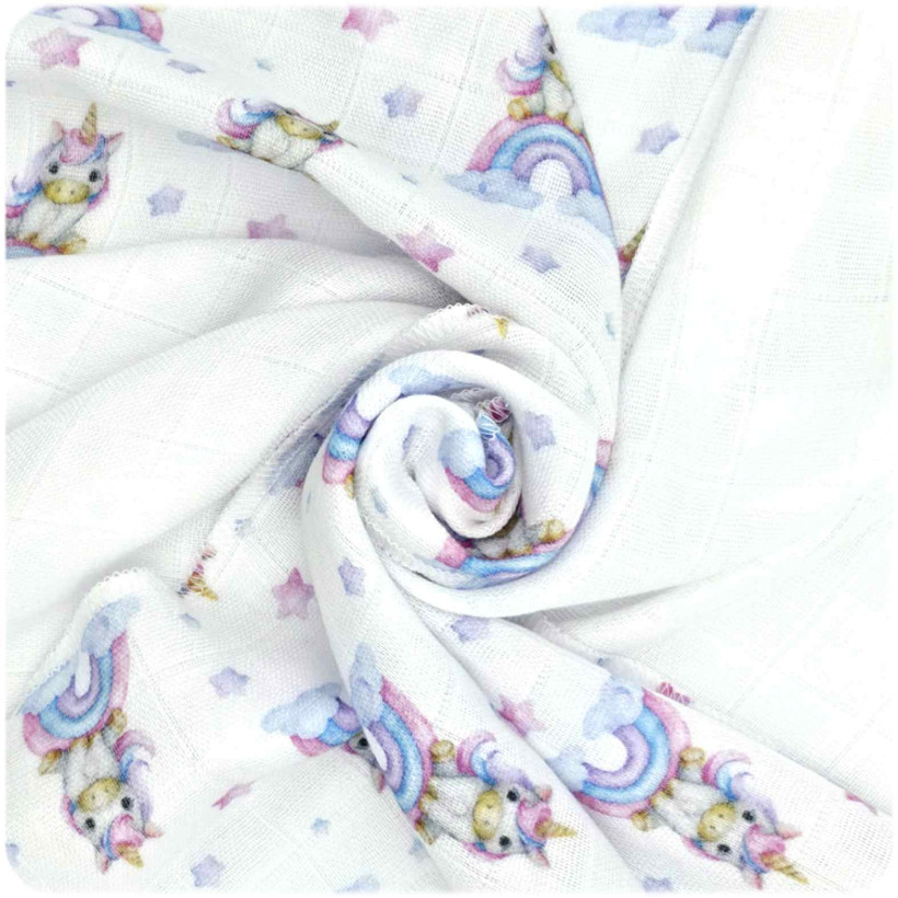 Bamboo muslins XKKO BMB 30x30 Digi - Unicorns MIX 9pcs