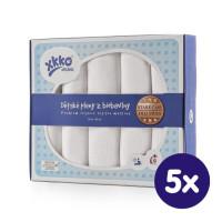 Organic Cotton Muslins XKKO Organic 80x80 Old Times - White 5x5ps (Wholesale pack.)