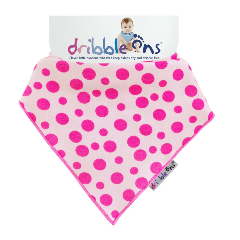 Dribble Ons Pink Spots 3x1ps (Wholesale pack.)